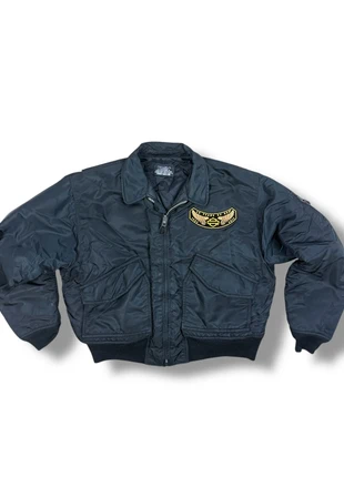 Veste bomber Schott taille L type CWU-R vintage années 90 rétro noir rare Harley Davidson, merk: Schott, staat: Heel goed, maat: L, € 100,00, € 105,70 inclusief Kopersbescherming
