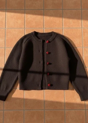 Cardigan café boutons cœur mignon – taille S – cosy chic automne, brand: Isoldea, condizioni: Ottime, taglia: S / IT 40 / EU 36, €34.99, €37.44 include la Protezione acquisti Pro