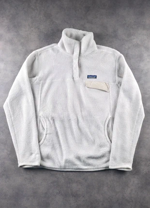 Pull Polaire Fleece Pilou Boutonné Col Camionneur Patagonia Blanc Cassé Logo Brodé | Taille L, brand: Patagonia, condition: Very good, size: L / 40 / 12, €50.00, €53.20 includes Buyer Protection Pro