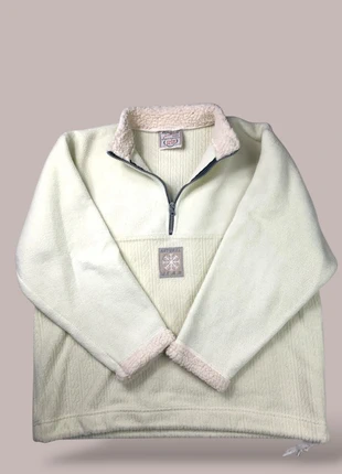 Pull Polaire Noël Écru Col Zippé Style Hiver flocon de neige brodé - Taille XL, marque: Vintage Dressing, état: Très bon état, taille: XL, 17,00 €, 18,55 € Protection acheteurs incluse