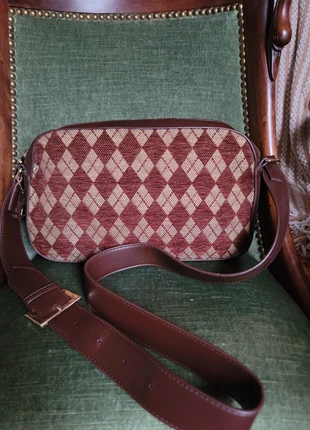 Sac vintage Alex Max – Marron, motifs losange beige & marron – Élégant et rare, brand: Alex Max, condition: Very good, €40.00, €42.70 includes Buyer Protection