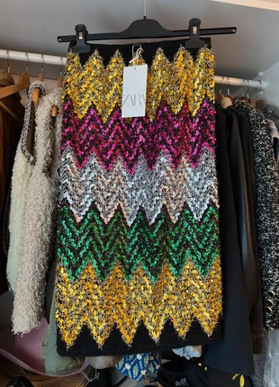 Jupe à sequins multicolore Zara, marke: Zara, zustand: Neu, mit Etikett, größe: S / 36 / 8, 16,00 €, 17,50 € inklusive Vinted-Käuferschutz