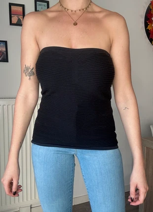 Bustier Noir Plissé – Guess – Taille XS/S – Très Bon État, marca: GUESS, estado: Muy bueno, tamaño: S / 36 / 8, 10,00 €, 11,20 € Protección al comprador incluida