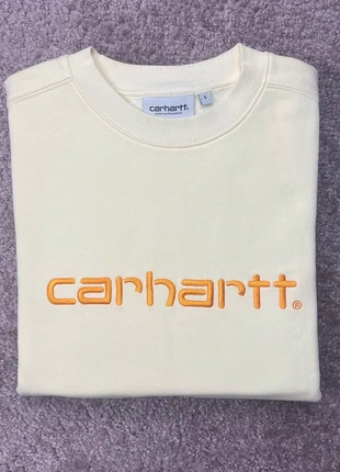 Pull/Crewneck/Sweat Carhartt WIP jaune logo brodé orange | Taille S, marque: Carhartt, état: Très bon état, taille: S, 45,00 €, 47,95 € Protection acheteurs incluse