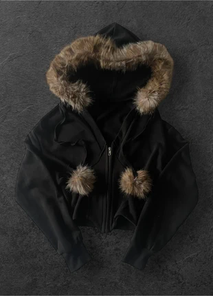 Y2k vintage fur Ziper opium baddie streatwear fashion, marque: y2k, état: Très bon état, taille: XS / 34 / 6, 60,00 €, 63,70 € Protection acheteurs incluse