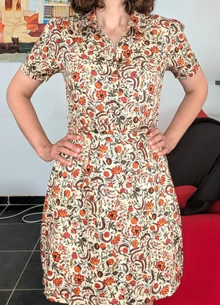Robe motif fleurs rétro multicolore 38, marque: Bonobo, état: Très bon état, taille: M / 38 / 10, 25,00 €, 26,95 € Protection acheteurs incluse