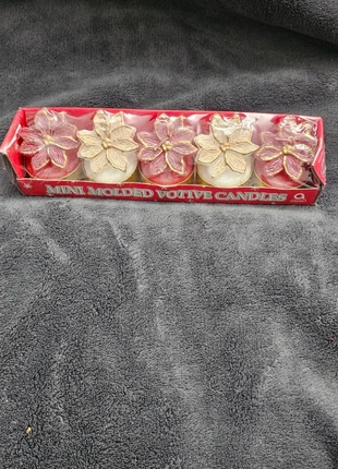 Set de 5 velas mini votivas con flor de Pascua – decoración navideña (precio por caja), merk: sin marca, staat: Nieuw met prijskaartje, € 4,00, € 4,90 inclusief Kopersbescherming