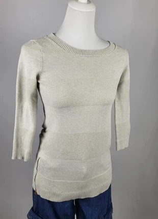 Pull Tommy Hilfiger femme XS col rond beige chiné manches 3/4 coton, brand: Tommy Hilfiger, condition: Very good, size: XS / 34 / 6, €9.00, €10.15 includes Buyer Protection Pro