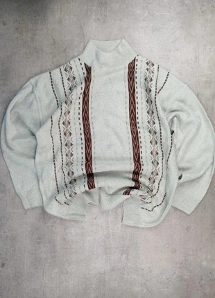 Pull Vintage 90’s Gris Clair Motif Jacquard Marron/Bordeaux Oversize Taille L, marque: Vintage Dressing, état: Très bon état, taille: L, 40,00 €, 42,70 € Protection acheteurs incluse