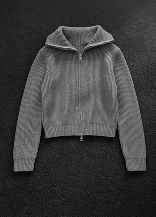 Cardigan Zippé Gris 🩶 Maille Côtelée Épaisse - Col Revers Double Zip - Taille M, marque: Vintage Dressing, état: Très bon état, taille: M / 38 / 10, 68,90 €, 73,05 € Protection acheteurs incluse