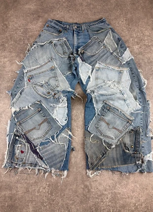 Jeans Baggy Patchwork Reworked Multi Zip Cross Detail Opium Grunge Avant Garde #BLPU195, marque: JNCO, état: Neuf sans étiquette, taille: W30 | FR 40, 85,00 €, 89,95 € Protection acheteurs (Pro) incluse