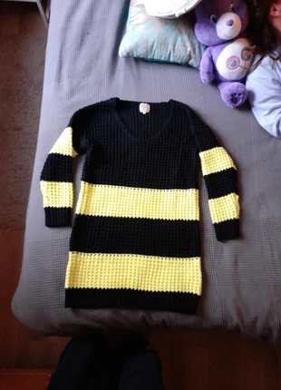 Pull rayé jaune fluo et noir, brand: Purple Queen, condition: Very good, size: L / 40 / 12, €5.00, €5.95 includes Buyer Protection