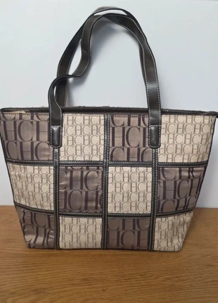 Sac Cabas Carolina Herrera - Monogramme & Cuir - Made in Spain, marque: Carolina Herrera, état: Bon état, 69,00 €, 73,15 € Protection acheteurs incluse