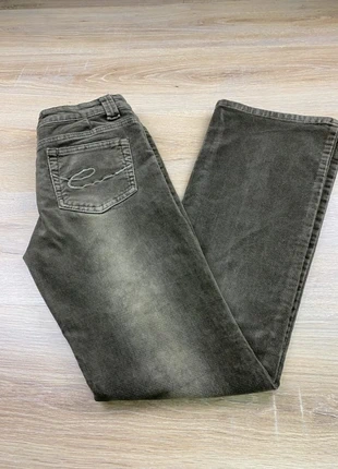 Pantalon velours lisse Y2K femme | Coupe évasé | Taille S | Gris kaki | #4, brand: Vintage Dressing, condition: Very good, size: S / 36 / 8, €8.00, €9.10 includes Buyer Protection