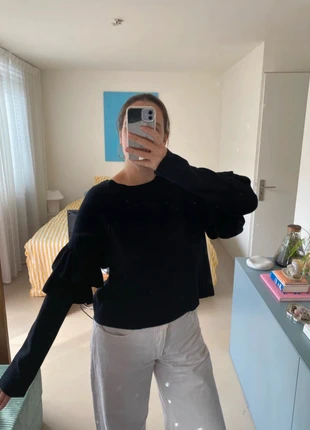 H&M trui zwart knit sweater maat M 38 size black winter oversized minimal, merk: H&M, staat: Heel goed, maat: M / 38 / 10, € 20,00, € 21,70 inclusief Kopersbescherming