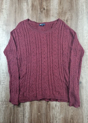 Pull torsadé zippé bordeaux American Eagle Outfitters taille L, brand: American Eagle, condition: Very good, size: L / 40 / 12, €10.00, €11.20 includes Buyer Protection Pro