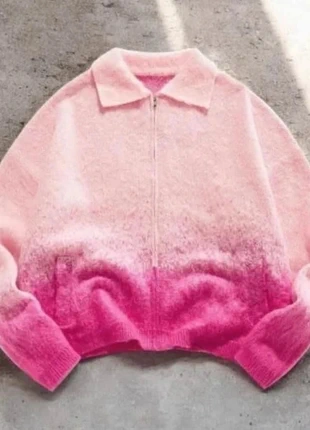 💗 Veste douce dégradée rose clair / fuchsia, merk: Vintage Dressing, staat: Heel goed, maat: M / 38 / 10, € 84,99, € 89,94 inclusief Kopersbescherming