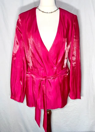 ZARA Blazer | Raspberry Pink | Size M | Double Breasted High Shine Crinkle, brand: Zara, condition: New without tags, size: M / UK 12-14, £36.00, £38.50 includes Buyer Protection Pro