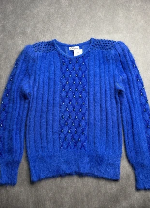 Pull Evergreen laine bleu électrique avec perle vintage chaud et doux, marque: EVERGREEN, état: Très bon état, taille: M / 38 / 10, 25,00 €, 26,95 € Protection acheteurs (Pro) incluse