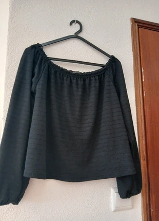 Blusa preta de manga comprida para outono/haut noir manches longues automnale|38, marca: Bershka, estado: Muito bom, tamanho: M / 38 / 10, €6.00, €7.00 inclui Proteção do Comprador