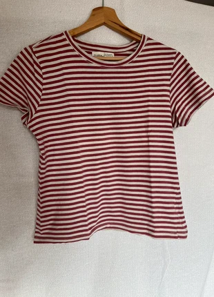 Teeshirt rayé bordeaux 100% coton, marke: Pull & Bear, zustand: Sehr gut, größe: M / 38 / 10, 4,50 €, 5,43 € inklusive Vinted-Käuferschutz