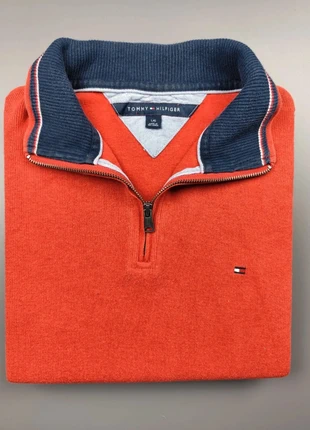 Pull half zip Tommy Hilfiger col camionneur demi zip 1/4 zip 100% coton corail Taille L, marca: Tommy Hilfiger, estado: Muy bueno, tamaño: L, 25,00 €, 26,95 € Protección al comprador incluida