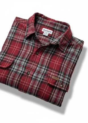 Chemise Carhartt rouge à carreaux logo brodé (Taille XXL), brand: Carhartt, condition: Very good, size: XXL, €30.00, €32.20 includes Buyer Protection