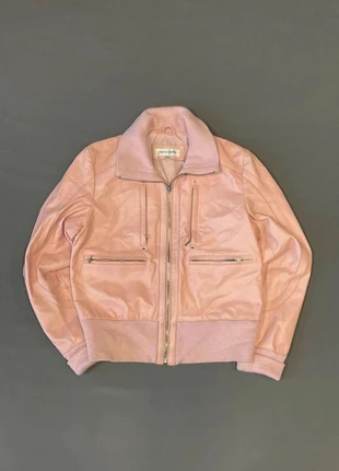 Vintage Pink Biker Leather Bomber Jacket – Modern Minimalist Fit 📴, marque: Vintage Dressing, état: Très bon état, taille: S / 36 / 8, 55,00 €, 58,45 € Protection acheteurs incluse