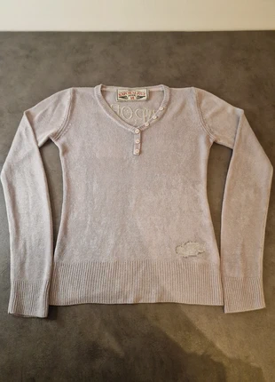 Pull col v Kaporal maille gris brodé - Taille XS, marque: Kaporal, état: Très bon état, taille: 14 ans / 164 cm, 15,00 €, 16,45 € Protection acheteurs incluse