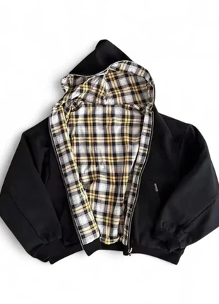 Veste à capuche noir double zip réversible à carreaux taille M, marque: y2k, état: Neuf sans étiquette, taille: M, 59,00 €, 62,65 € Protection acheteurs incluse