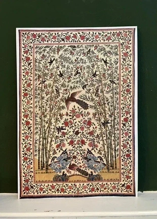 Palempore tapijt met pauw - 1 ArtPrintCard A4 (21x29,7cm), staat: Nieuw, € 3,25, € 4,11 inclusief Kopersbescherming Pro