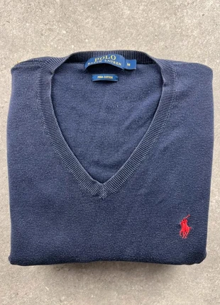 Pull col V Polo Ralph Lauren bleu marine en coton – Taille M, brand: Ralph Lauren, condizioni: Ottime, taglia: M, €25.00, €26.95 include la Protezione acquisti