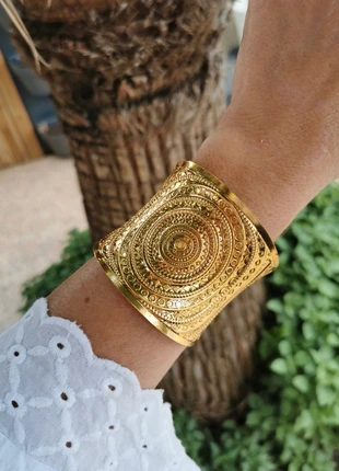 A47 bracelet jonc manchette bohème doré or tendance réglable, merk: Boutique privée, staat: Heel goed, € 7,50, € 8,58 inclusief Kopersbescherming Pro