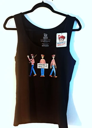Débardeur T-shirt Femme – Où est Charlie ? Where's Wally?, merk: DIFUZED, staat: Heel goed, maat: L / 40 / 12, € 10,00, € 11,20 inclusief Kopersbescherming