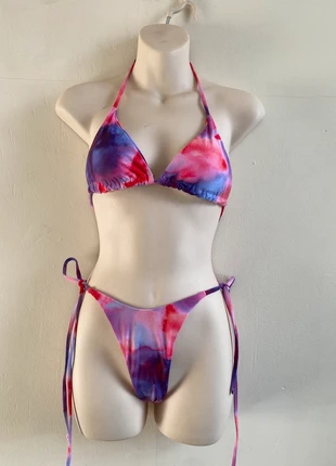 Vibrant Tie-Dye Triangle String Bikini Set, brand: NO LABEL, condition: New without tags, size: S / 8, £4.00, £4.90 includes Buyer Protection