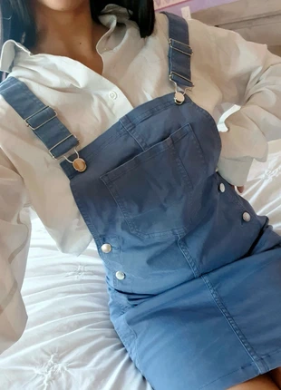 👖Salopette jupe en jean bleu ciel👖, merk: Cache Cache, staat: Nieuw zonder prijskaartje, maat: S / 36 / 8, € 20,00, € 21,70 inclusief Kopersbescherming