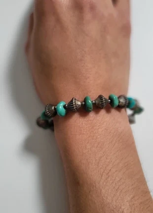 Bracelet perle et pierres turquoises, estado: Muito bom, €19.00, €20.65 inclui Proteção do Comprador