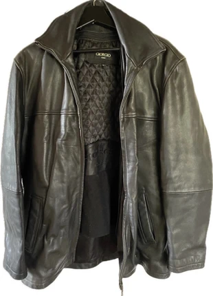 Veste manteau en cuir homme Giorgio L – vintage, doublure amovible, noir, marca: Giorgio, estado: Muy bueno, tamaño: L, 80,00 €, 84,70 € Protección al comprador incluida