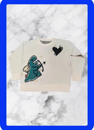 Pull y2k vintage crème avec motif en dinosaure L, merk: y2k, staat: Nieuw zonder prijskaartje, maat: L, € 30,00, € 32,20 inclusief Kopersbescherming