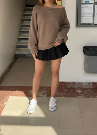 Pull oversize marron col bateau – confortabl, marque: y2k, état: Très bon état, taille: M / 38 / 10, 30,00 €, 32,20 € Protection acheteurs incluse