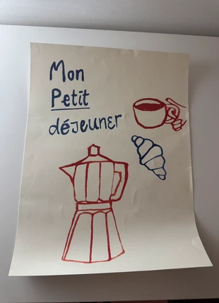 Poster 30x40 cm “Mon Petit Déjeuner” Kitchen, Coffee Art, Paris Core, marque: H&M Home, état: Bon état, 2,00 €, 2,80 € Protection acheteurs incluse
