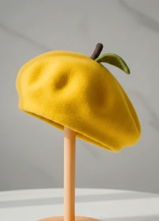 Lemon Wool Winter Beret – Cute Fruit Beret Hat, marca: Fran & Fran, estado: Novo sem etiquetas, tamanho: Tamanho único, €40.00, €42.70 inclui Proteção do Comprador