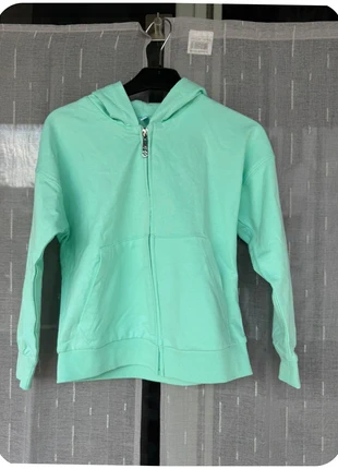Sweat zippé à capuche Idexe vert menthe – enfant 6/7 ans, brand: IDEXE', condizioni: Nuovo senza cartellino, taglia: 7 anni / 122 cm, €9.00, €10.15 include la Protezione acquisti Pro