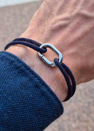 Bracelet corde paracorde marin mousqueton gris argenté ajustable élégant, marke: Studio Bohème, zustand: Neu, 6,99 €, 8,04 € beinhaltet Vinted-Käuferschutz Pro