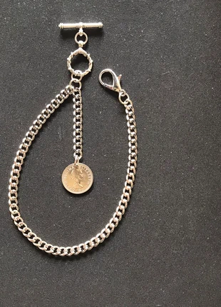 Single pocket watch chain with lucky QE II sixpence fob 11 inches, brand: Lucky, condition: New without tags, size: Up to 30 mm, £7.99, £9.09 includes Buyer Protection