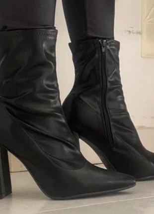 Black leather pointed sock ankle boots, marke: Vintage Dressing, zustand: Sehr gut, größe: 38, 68,00 €, 72,10 € inklusive Vinted-Käuferschutz