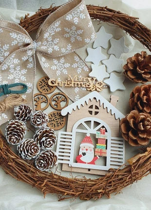 Make your Own Christmas Wreath Kit Christmas Grapevine Wreath for Front Door, brand: kit created by me, condition: New without tags, £12.50, £13.83 includes Buyer Protection