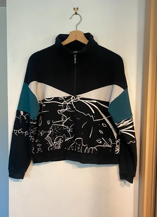 Puma x Shantell Martin collaboration monochrome graphic half zip pullover with blue accents small, brand: Puma, condition: Very good, size: S / UK 8-10, £8.50, £9.63 includes Buyer Protection Pro