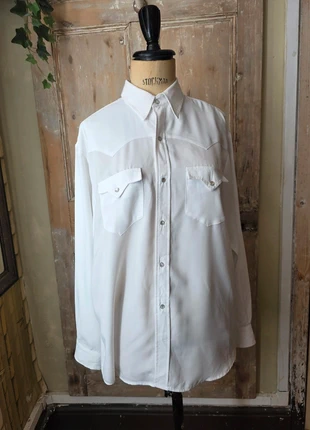 Vintage 1970s western pearl popper button shirt, brand: Vintage Dressing, condition: Very good, size: L, £35.00, £37.45 includes Buyer Protection