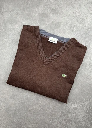 Pull en laine Lacoste col V marron taille L Homme, brand: Lacoste, condition: Very good, size: L, €34.90, €37.35 includes Buyer Protection
